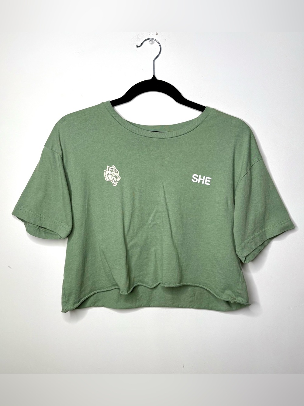Darc Sport Wolves She Green Crop Top Shirt Tee
